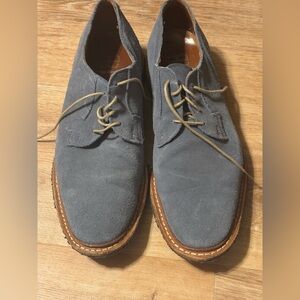 Allen Edmonds 10.5D Blue Suede Loafer Cove derby shoe Gum leather sole vguc